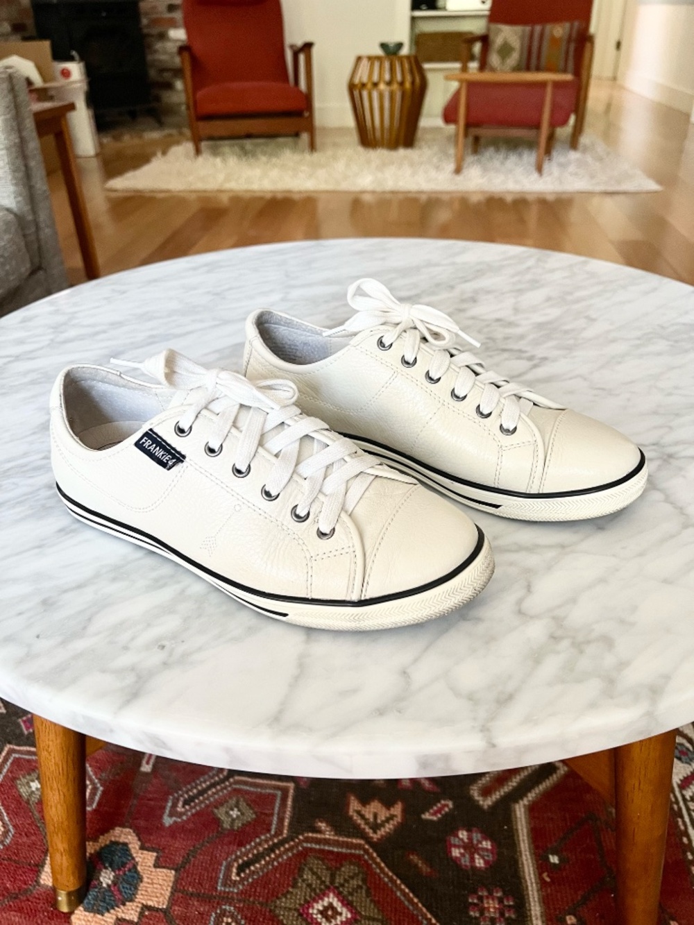 Frankie4 NAT II White Leather Comfort Sneakers Women's 8